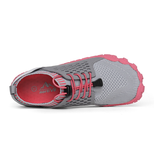Women's Quick-Dry Aqua Water Shoes - LIGHT GREY WATERMELON RED - 2